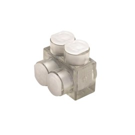 Burndy BIT2/0 Unitap Clear Insulated Multiple Tap Connector, #14-2/0 AWG/kcmil Wire Range, 1.4" Width, 1.52" Length, 1.38" Height