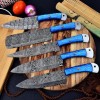 Aj Sanity Knives 5 pieces chef knives set Damascus steel