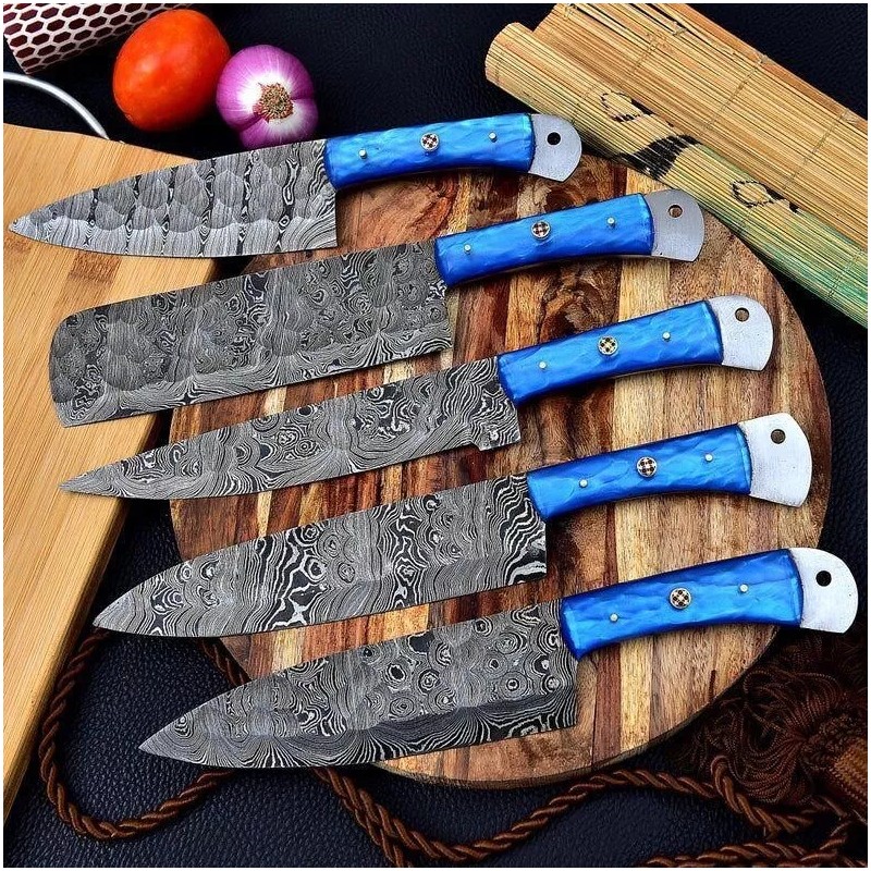 Aj Sanity Knives 5 pieces chef knives set Damascus steel