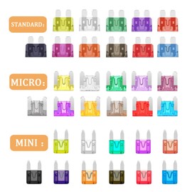 AUKENIEN Car Fuses Kit 33 Values 300pcs Standard Mini Micro Blade Fuse 2A 3A 5A 7.5A 10A 15A 20A 25A 30A 35A 40A Auto Motorcycle Automotive Fuses Assorted With 1pc Fuse Clip