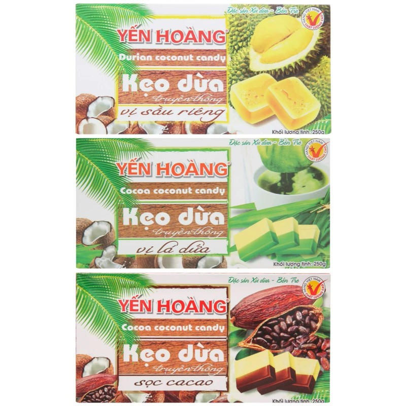 Yen Hoang Coconut Milk Candy With Pandan & Cocoa Flavours
