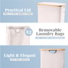 LONBET Laundry Basket with Lid, Made from Breathable Fabric |