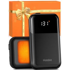 Hotdot Hand Warmers Rechargeable 2 Pack, 4 Heat Levels (104–131°F), Real-Time Temp & Battery Display, Electric Hand Warmers, Fast Heating, Fits in Gloves/Pocket, Gifts for Women & Men