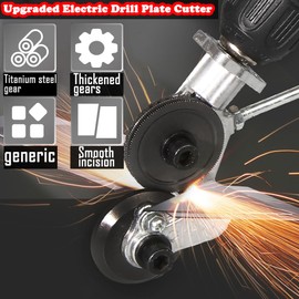 Upgraded Electric Drill Plate Cutter, Metal Nibbler Drill Attachment, Electric Drill Plate Cutter, Metal Shears with Adapter, Metal Drill Attachment for Cutting Iron, Steel,Copper, Aluminum