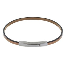 LES POULETTES BIJOUX - Women's Bracelet Simple Leather Stainless Steel Clasp - Colours, Leather
