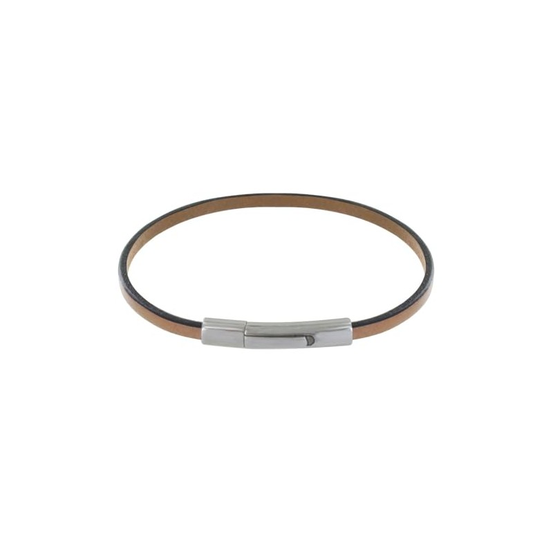 LES POULETTES BIJOUX - Women's Bracelet Simple Leather Stainless Steel