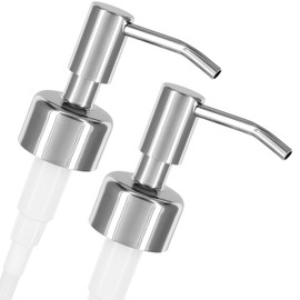 ALTGLAS Twin Pack - 2X Stainless Steel Soap Pump 'Budapest' as Replacement for Liquid Hand Soap Dispensers (Silver Chrome) - Fits e.g. Jack Bottle