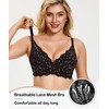 Redgray Minimizer Bras for Women Full Coverage Embroidered Lace Unlined