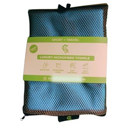 Spanner In The Works Luxury Microfibre Sports Towels, Quick-Dry, Vented Carry Bag, Multiple Colours (Blue, XL - 150x85cm)