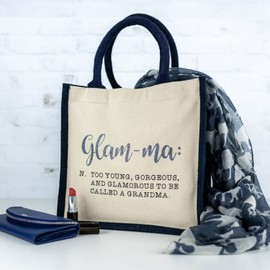 Stickerscape Glam-ma Canvas Bag (Navy) | Mothers Day Gifts for Grandma, Nana or Nan | Grandma Gifts, Nana Gifts, Nan Gifts | Hand Finished and Made in The UK