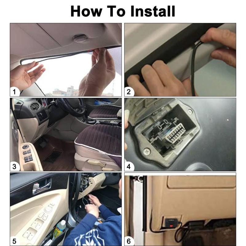 XMSJSIY OBD/OBD2 to Micro USB Power Cable for Dash Camera