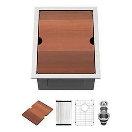 Bar Sink Undermount - Lordear 15 x 19 Inch Undermount Stainless Steel Single Bowl Bar Prep Workstation Sink 16 Gauge Wet Bar Outdoor RV sinks