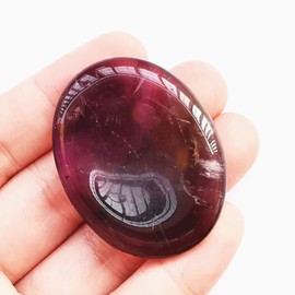 Manekieko Natural Amethyst Crystal Thumb Worry Stone, Stress Relax Healing Reiki Crystal Bag Palm Stones