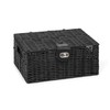 Arpan Small Resin Woven Storage Basket Box with Lid &