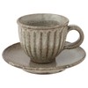 Marui MR-3-4384 Shigaraki Ware Loofah Cup & Saucer, Capacity Approx.