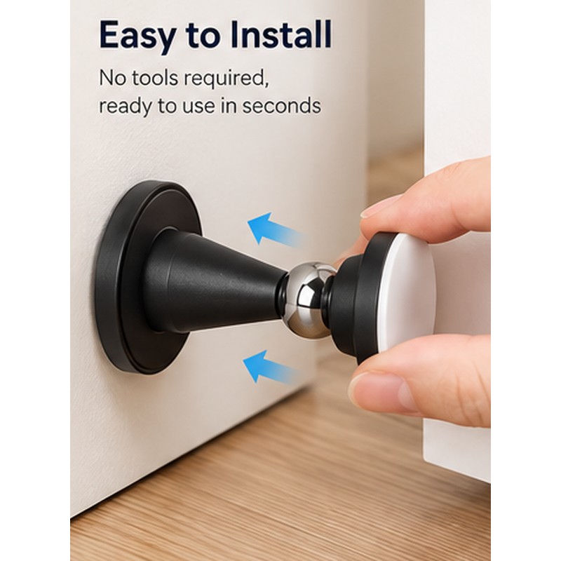 No-Drill Door Stopper for Home Doors – Silicone Anti-Collision Design