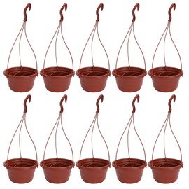 Toddmomy 10 Sets Plastic Flowerpots Plastic Hanging Type Flowerpots Plastic Hanging Plant Pot for Outdoor Indoor Garden Decor（Coffee）