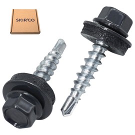 SKIR'CO (Pack of 50) Roofing Bolts, Hex Head 4.8 x 25 mm, Painted Self Drilling Screws with EPDM Washers (Anthracite Grey RAL 7016)