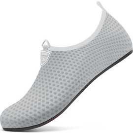 Steppli Wet Yoga Quick-Dry Beach Lightweight Swim Surf Socks Pool Sea Weitsuit Non Slip Surf Breathable Aqua Beach Shoes for Men Women Grey EU36/37=UK3.5/4.5