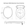 Bath Royale Slow Close Toilet Seat Round BR283-00 Heavy Duty
