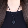 COAI Unisex Necklace with Nine-Tailed Fox Pendant, Obsidian Nylon, Obsidian