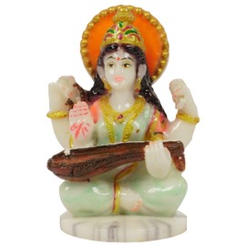 IBA Indianbeautifulart Goddess Saraswati with Veena Statue Idol Murti Spiritual Figurine Goddess of Knowledge Showpiece Religious for Home & Office Table Decor -VF