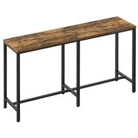 YATINEY 55" Long Bar Table, Counter Bar Height Table, High Top Table, Rectangular Hightop Bar Pub, for Kitchen, Living Room, Dining Room, Entryway, Rustic Brown and Black BT04BR