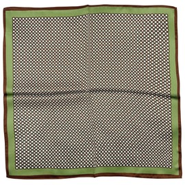 LSHARON SILK Women's 100% Mulberry Silk Scarf Graphic Print Silk Scarf ，53 * 53cm (33 Green)