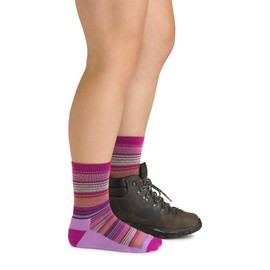 Darn Tough Vermont Zebra Canyon Micro-Crew Hiking Socks for Boys, Marine,Small - Lightweight Cushioned Boys Socks