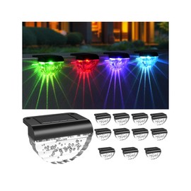 Melunar 12 Pack Solar Deck Lights Outdoor, Solar Step Lights Waterproof for Outside, Yard, Patio, Garden, Pool, Railing, Stairs, Fence (Color Changing)