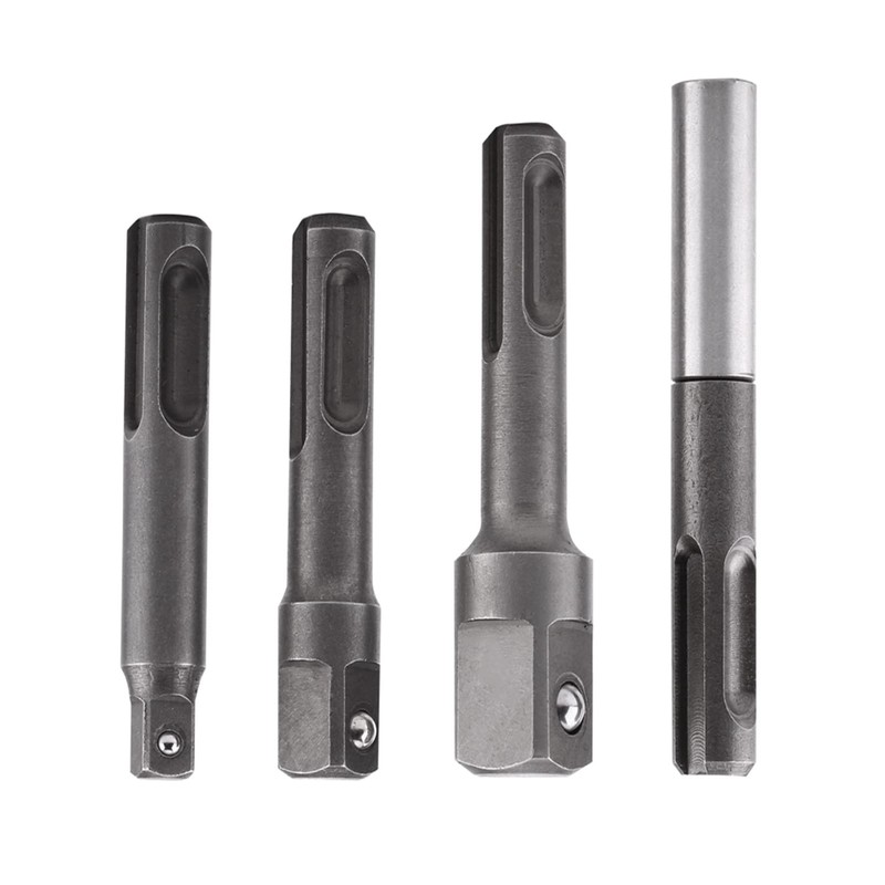 HilBeliFU 4Pcs SDS Plus Adapter Set, 1/4 3/8 1/2in SDS