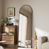 Koonmi Arched Full Length Mirror, 65"x24" Arched Black Floor Mirror,
