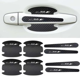 8PCS Stylish 4X4 Mountain Car Door Handle Scratch Protectors, Tri-Color 3 Colors Carbon Fiber Handle Bowl Sticker, Universal Paint Guard Cover