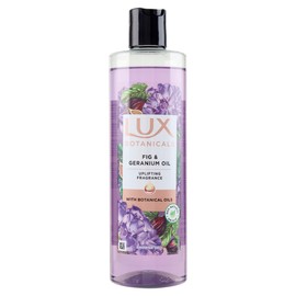 LUX Botanicals, Fig & Geranium Oil, Duschbad für Damen und Herren, mit Geranienöl, blumiger und fruchtiger Sommerduft, mit botanischen Ölen, 94% natürliche Inhaltsstoffe, 490 ml