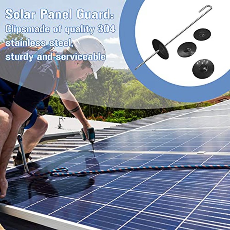 Aribrnten 100 Packs Solar Panel Guard Clips, Stainless Steel Wire