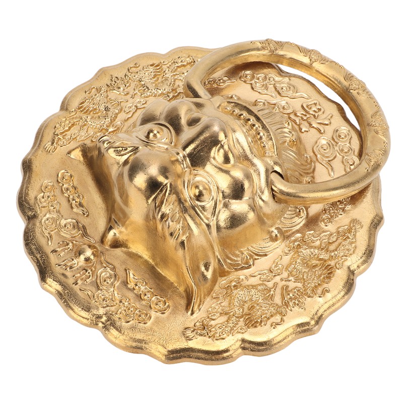 Door Knocker Chinese Animal Head Style Modelled Antique Brass Easy