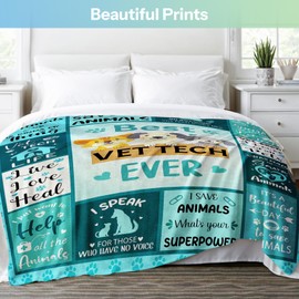 PIUFAM Vet Tech Blanket Gifts for Women, Vet Techs Appreciation Gifts, Best Present for Boys and Kids on Birthday Christmas Warm Throw Blanket for Sofa, for Holiday, Birthday, 50x60 in
