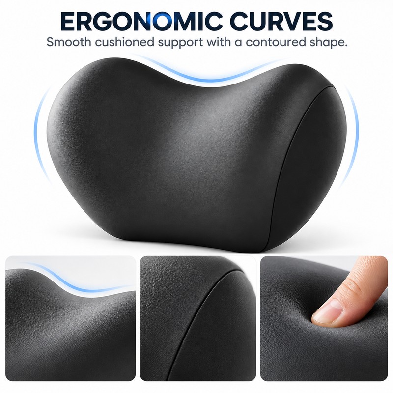 Ergonomic Lumbar Support Pillow, Memory Foam Back Cushion for Car