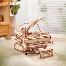 ROKR Magic Piano Mechanical Music Box 3D Wooden Puzzle Adult Desk Decoration Gift for Men Women