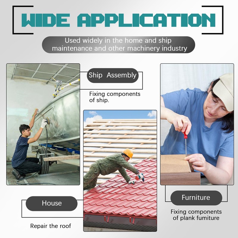 Mifoci 200 Pcs 5/16'' 304 Stainless Steel Rubber Washers Bonded