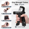 Grip Strength Trainer Kits (5 Pack), Forearm Strengthener with Adjustable