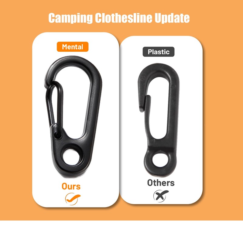 Portable Travel Clothesline Cord, Caudblor Adjustable 33ft Camping Clothes line,