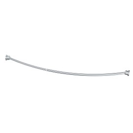 Gatco 827C Modern Minimalist Curved Shower Rod Set, 42"-72", Chrome | Wall Mount Adjustable Length Stainless Steel Shower Curtain Rod | Expands Shower Space Up To 8 Inches