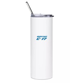 Boeing C-17 Globemaster III Stainless Steel Water Tumbler with straw - 20oz.