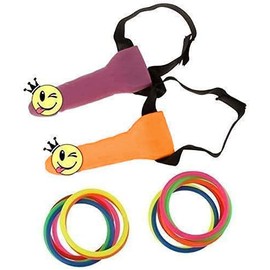 1 Pack Party Favor Toss Ring Hoopla Hen Night Out Game Novelty Toy Supplies Game and 1 Pack Multicolor Confetti Set Y26