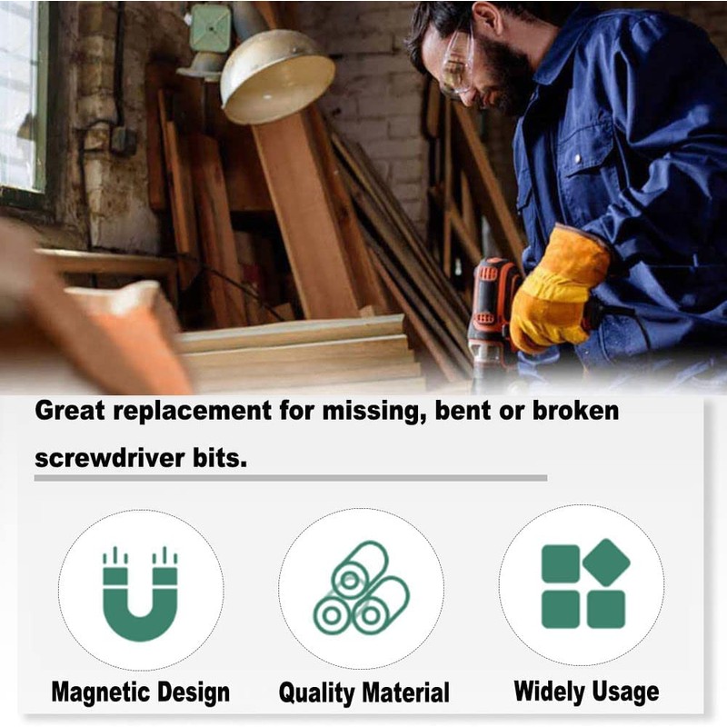 Utoolmart 8mm Dia Slotted Head Hex Shank Screwdriver Bit Set