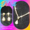 Aukmla Crystal Bridal Wedding Jewelry Set Silver Rhinestones Bridal Necklaces