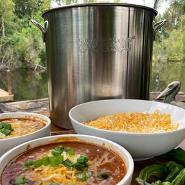 Bayou Classic 1440 40-qt Stainless Stockpot Features Heavy Duty Welded Handles for Secure Handling Domed Lid Perfect For Large Batch Cooking of Soups Stews Chili and Gumbo