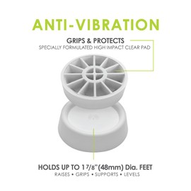 Slipstick Anti Vibration Pads for Washing Machine/Appliances (Set of 4 Non-Slip Pedestals) Stops Washer Dryer from Walking/Moving, Reduces Noise, Protects All Hard Floor Surface, Universal Size