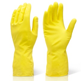 The Chemical Hut 2x Large Yellow Industrial Cleaning & Washing Up Rubber Gloves.